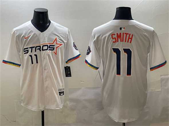 Men%27s Houston Astros #11 Cam Smith White 2025 City Connect Limited Stitched Jersey->houston astros->MLB Jersey